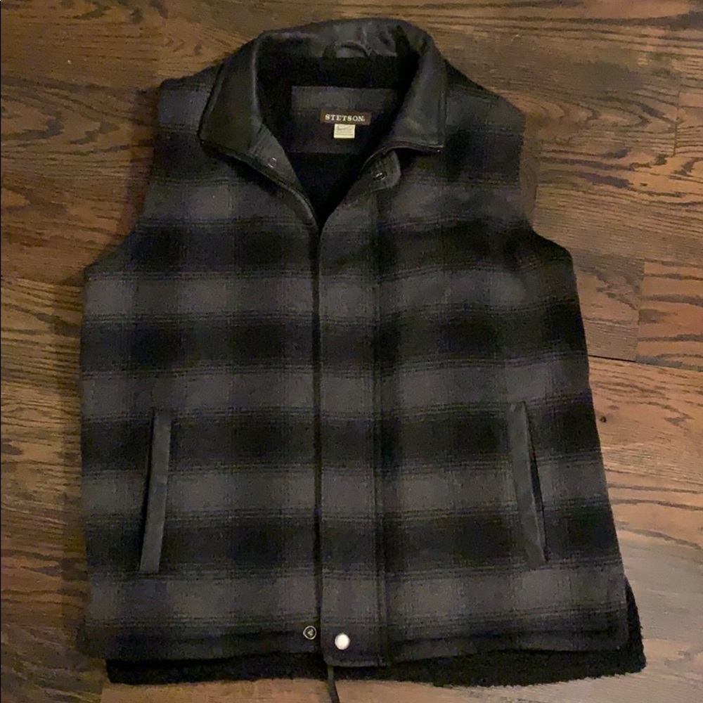 Stetson Wool Lined flannel Vest Men’s Medium